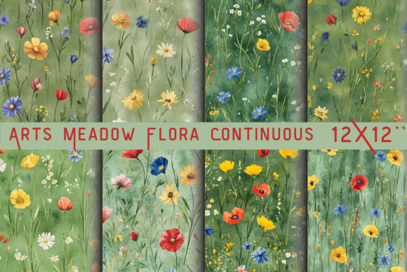 Download Arts Meadow Flora Continuous Pattern - Meadow flora Collection