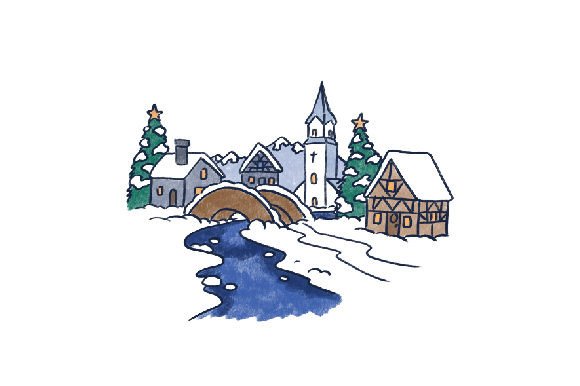 Download Christmas Village Watercolor - Christmas village watercolor Collection