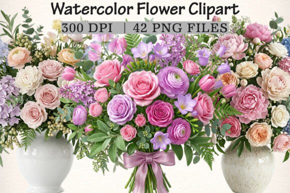 Download Watercolor Flower Clipart - Watercolor flower clipart Collection
