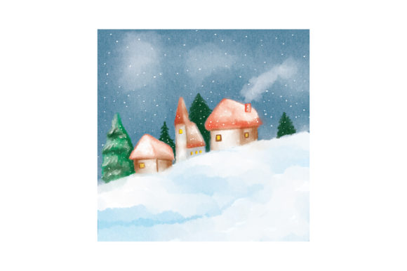 Download Christmas Village Watercolor - Christmas village watercolor Collection