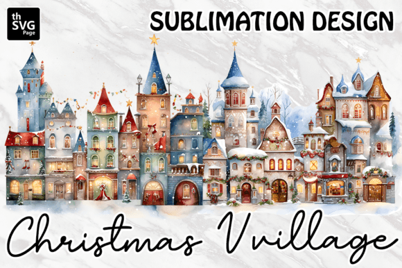 Download Christmas Village Sublimation Designs - Premium Resources