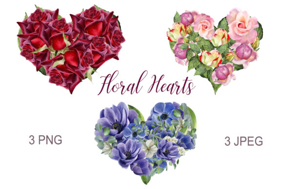 Download Floral Hearts. Watercolor Flower Clipart - Watercolor flower clipart Collection