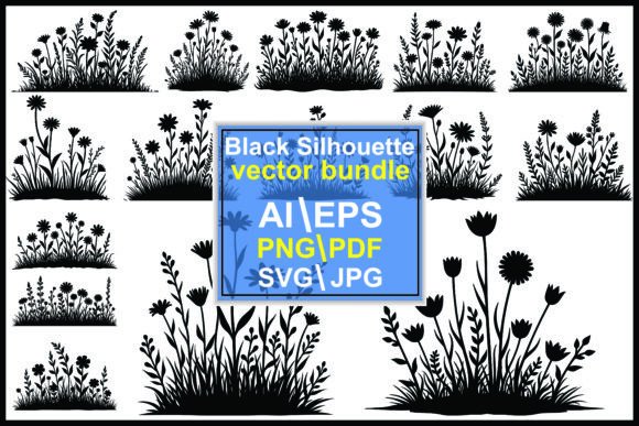 Download Silhouette Garden Wildflowers Bundle - Premium Resources
