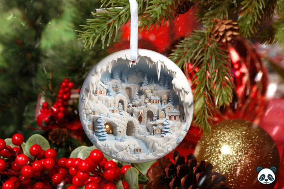 Download 3D Christmas Village Christmas Ornament - Premium Resources