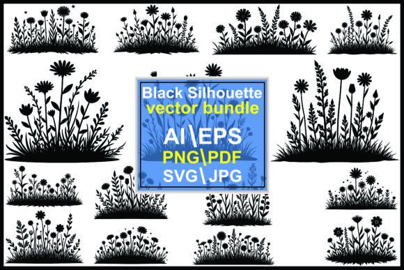 Download Wildflower Silhouette Vector Art Vector - Premium Resources