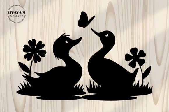 Download Duck Silhouette SVG, Cute Duck Couple - Duck Collection